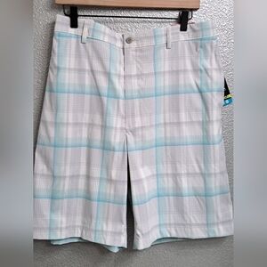 NWT PGA TOUR Motionflux 360 Flat Front Plaid Short  Size 40